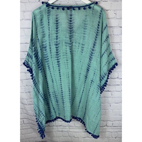 AMITA NATIHANI V-Neck Swim Cover-Up Tunic Top Tie-Dye Cotton Women's Medium - Picture 6 of 8